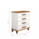 Cômoda Infantil 4 Gavetas Candy | Serpil - Branco/imbuia